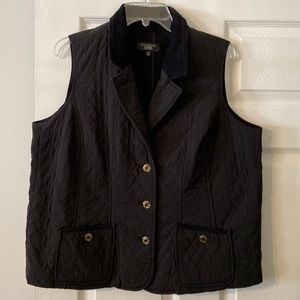 Talbot's Women Petite 1XP Vest long 24” bust42”black excellent condition